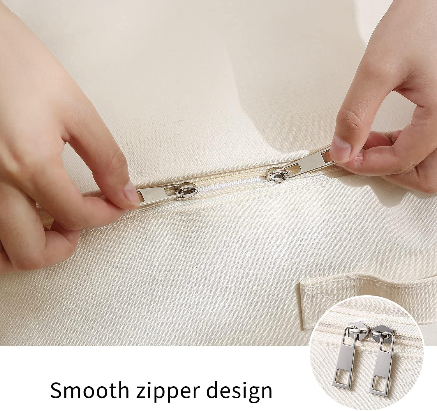 Organizzatore per Abbigliamento in Tela – Borsa con Doppia Cerniera e Maniglie con Finestra di Visione