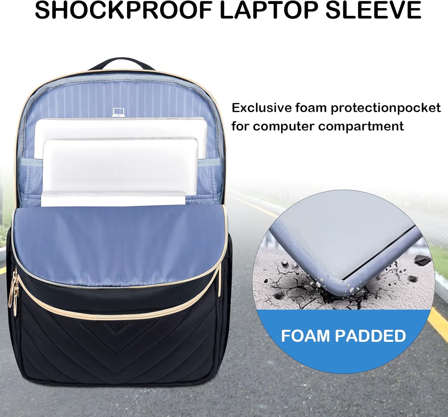 Zaino per Laptop Impermeabile e Leggero con Porta USB – Compatibile con 15.6"