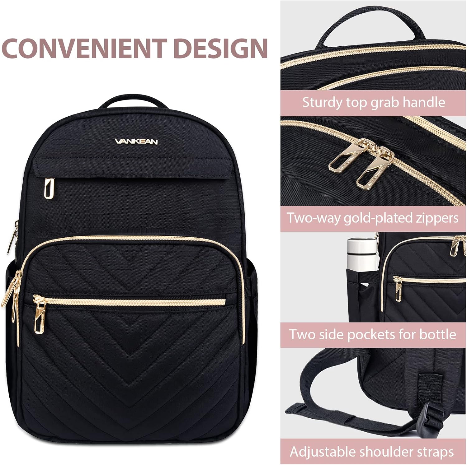 Zaino per Laptop Impermeabile e Leggero con Porta USB – Compatibile con 15.6"