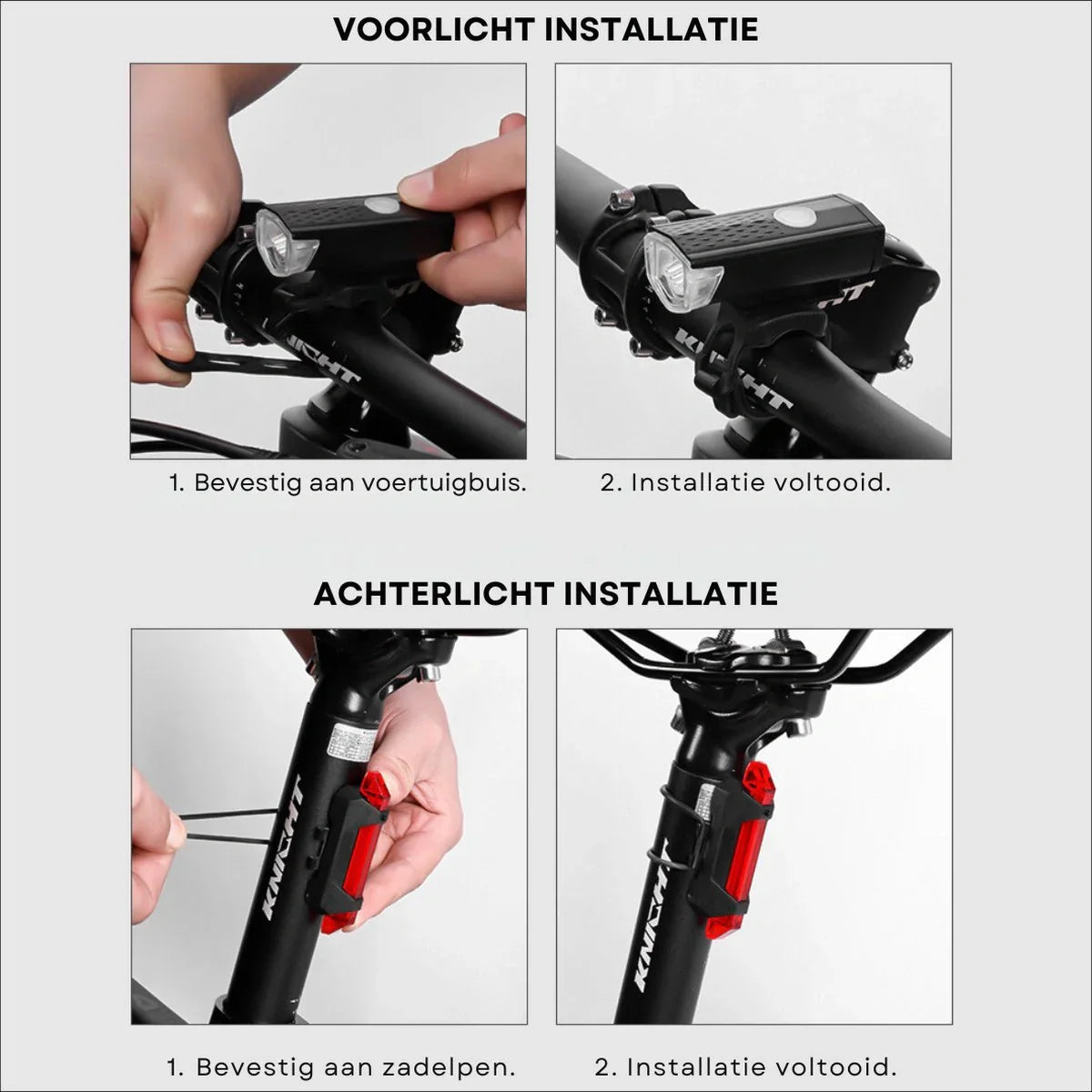Set di luci per bicicletta VoltBeam USB – Sicurezza e comodità con batterie ricaricabili