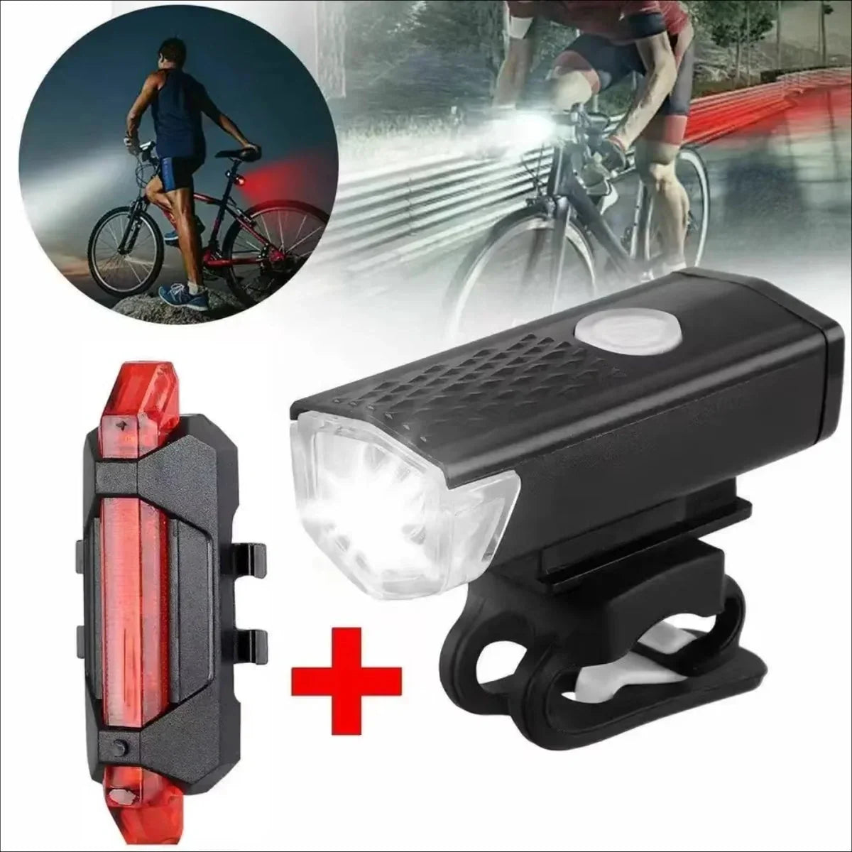 Set di luci per bicicletta VoltBeam USB – Sicurezza e comodità con batterie ricaricabili