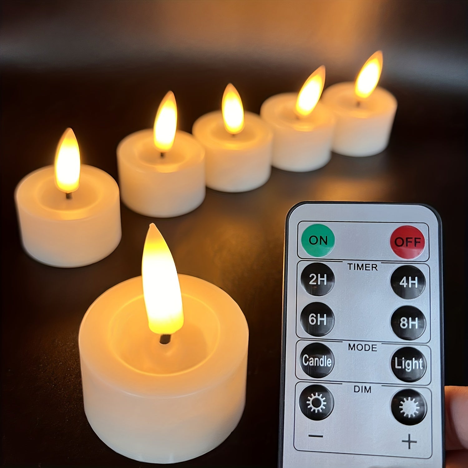 Set di Candele Senza Fiamma - Telecomando & Timer Dimmerabile