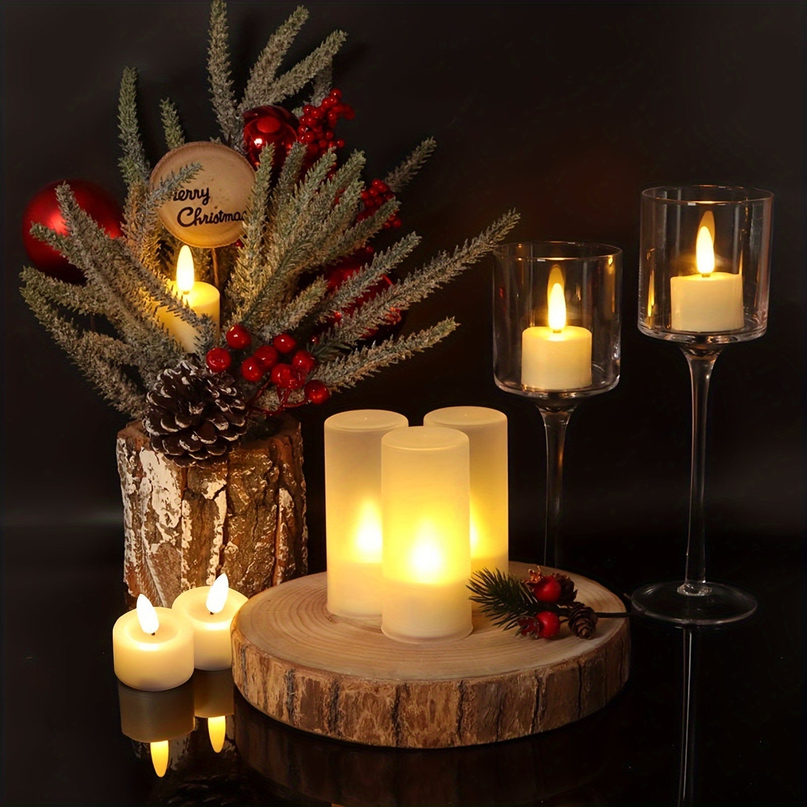 Set di Candele Senza Fiamma - Telecomando & Timer Dimmerabile