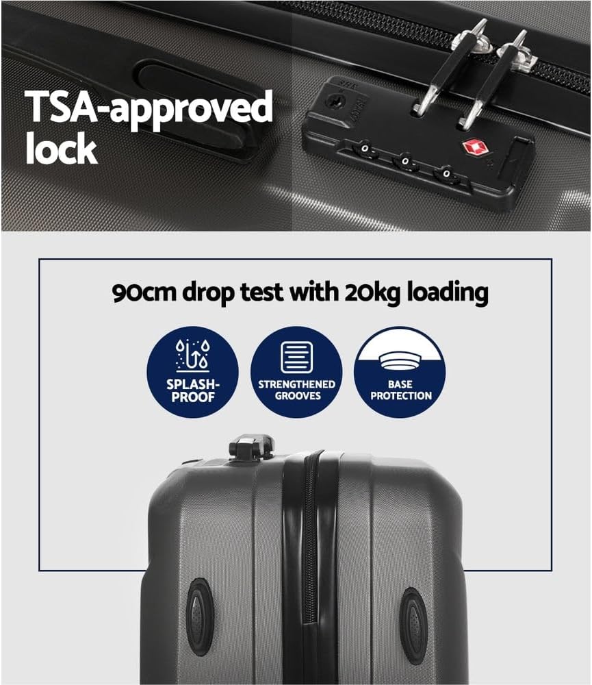 Set di Valigie a Mano Compatto in 2 Pezzi con Ruote Girevoli e Lucchetto TSA – FlexLite