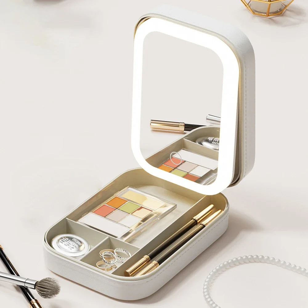 Organizzatore di Trucco Illuminato Compatto per On-the-Go - Liora