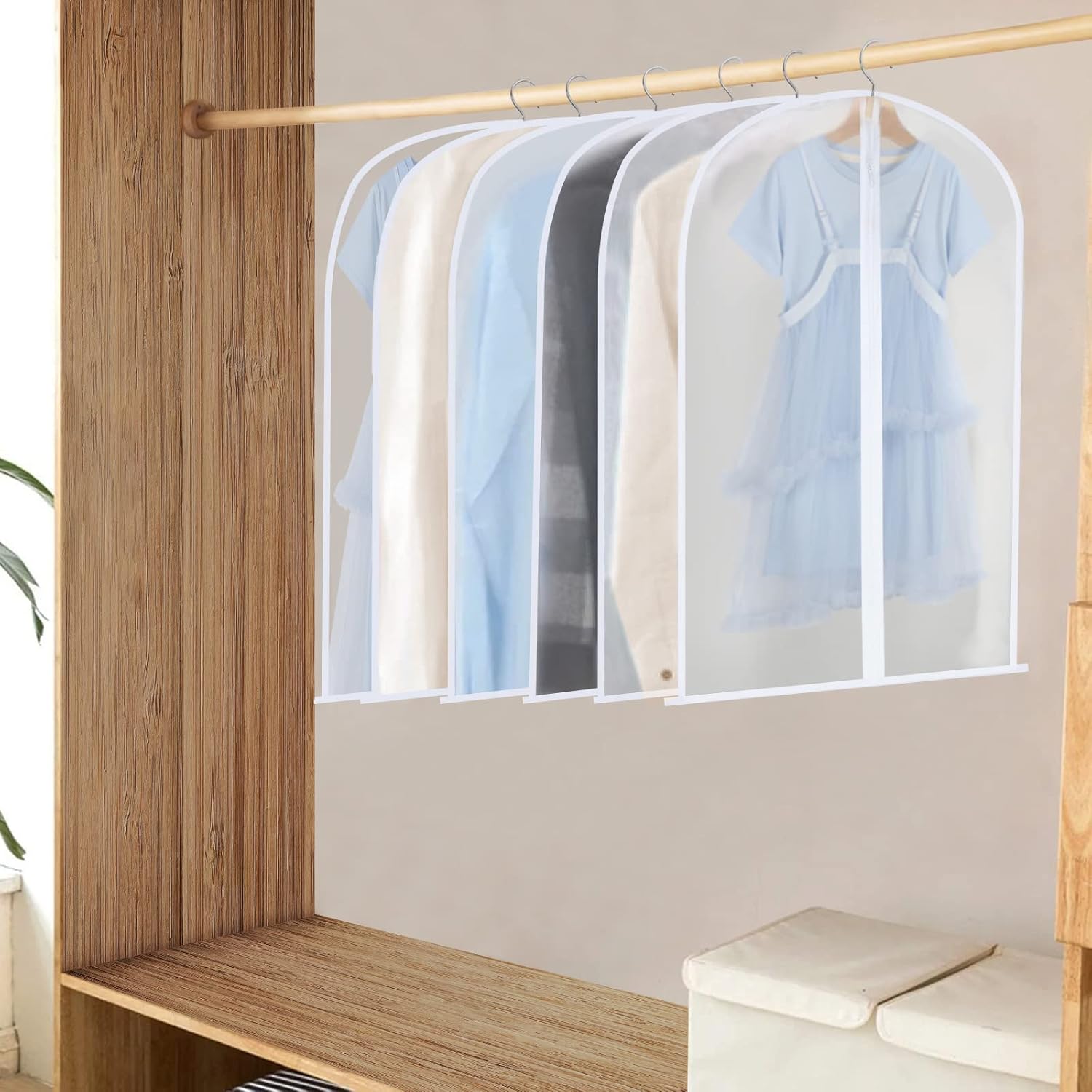 Set di Sacche per Abiti PEVA – Confezione da 12 Coperture per Abiti Appese in 3 Misure (Compra 1, Ricevi 1 GRATIS)