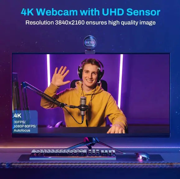 Webcam Crystal Clear 4K HD – Qualità di Streaming Professionale