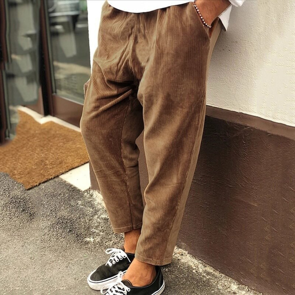 Pantaloni in Corduroy per Uomini | Vestibilità Relaxed | Tessuto Morbido - Primavera/Autunno