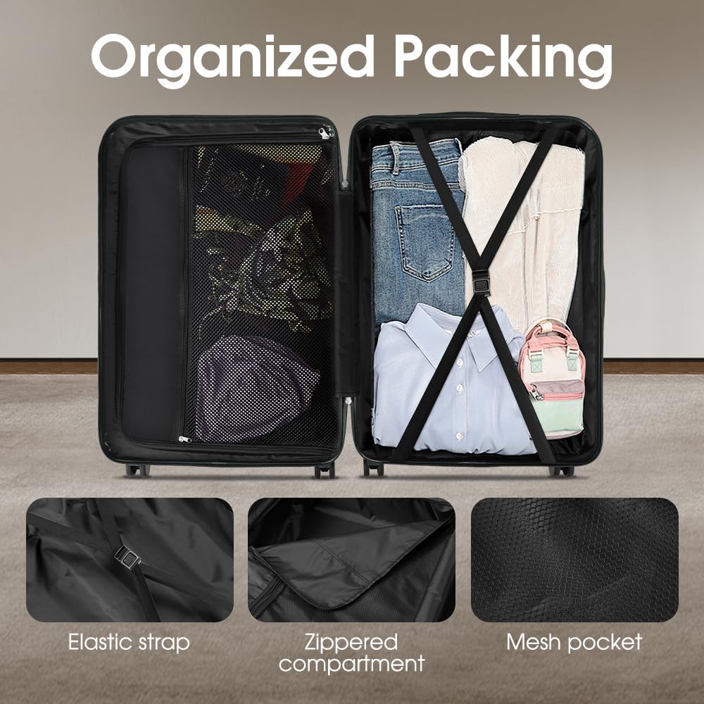 Valigia Rigida in ABS con Ruote Girevoli e Lucchetto TSA