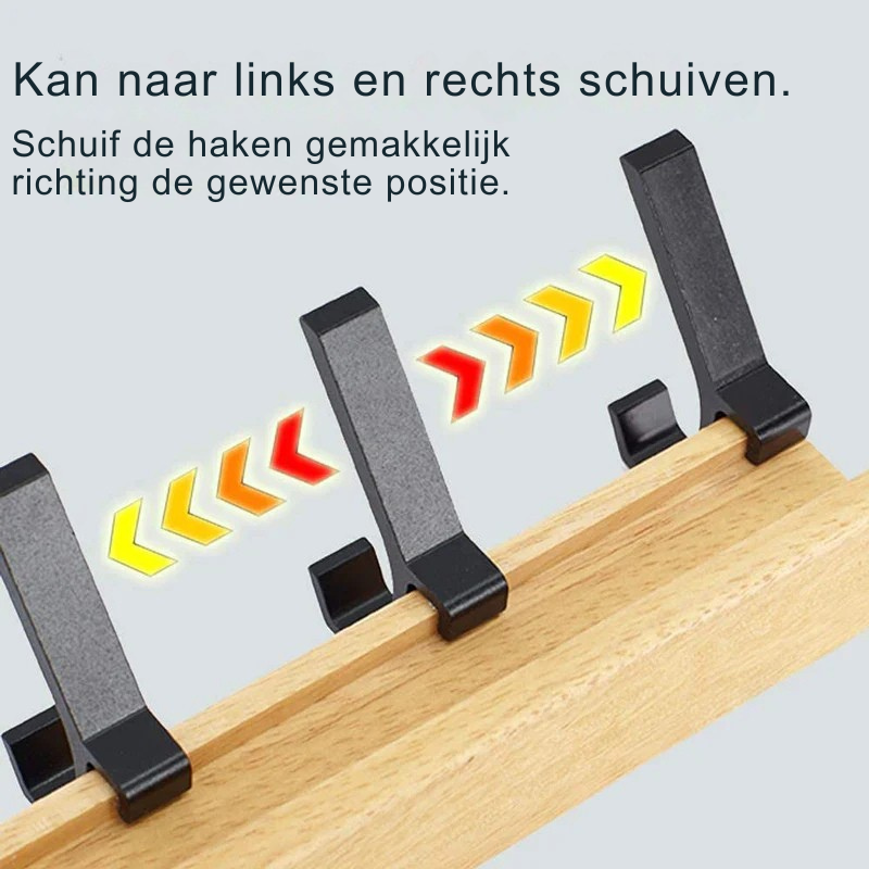 Appendiabiti da Parete | Scandinavo Nero | Ganci Regolabili